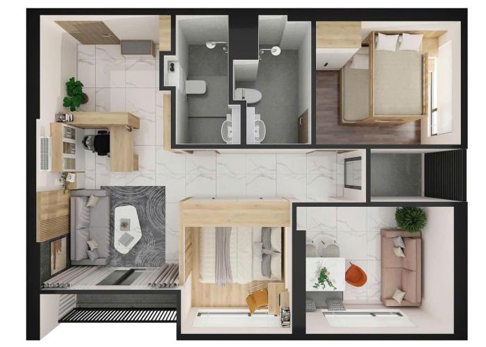 cải tạo căn hộ 2pn+ vinhome gard park