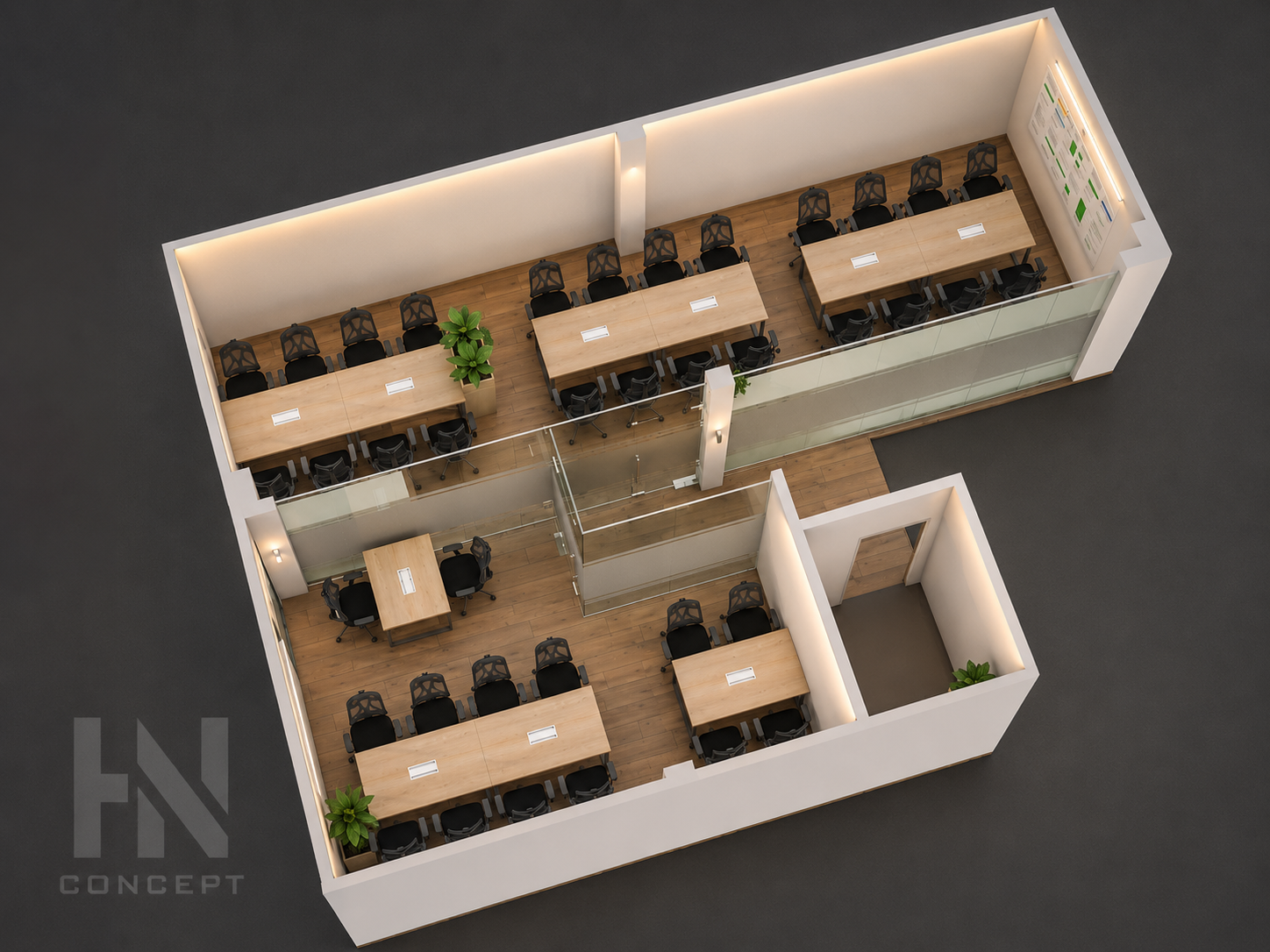 Bản vẽ layout thiết kế nội thất văn phòng chuyên nghiệp